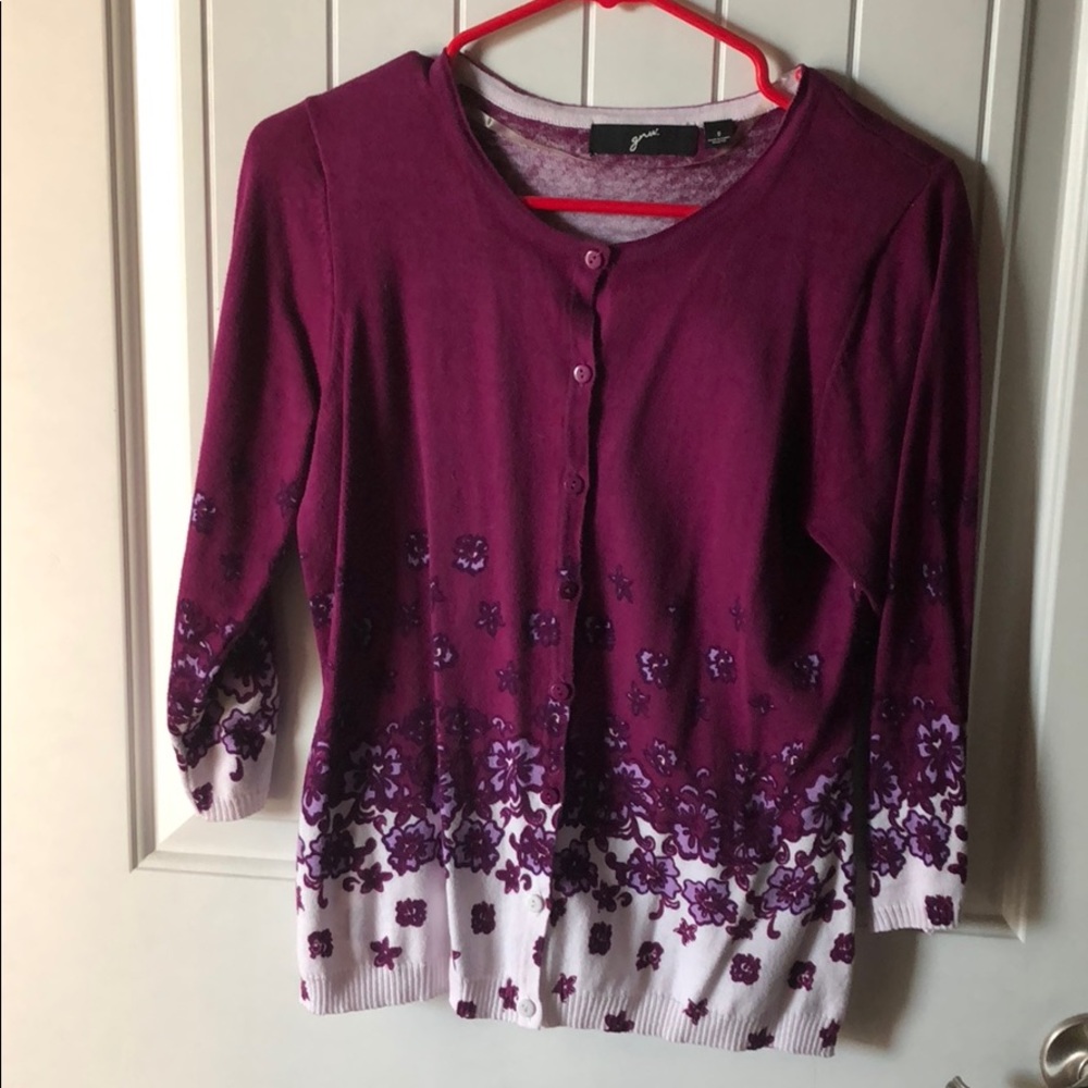 Purple flower cardigan